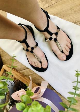 Босоножки 23 см вьетнамки сандали чёрные10 фото