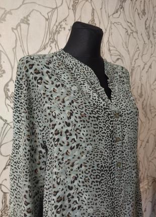 Блуза блузка туника животный принт удлиненная вискоза италия р.52-545 фото