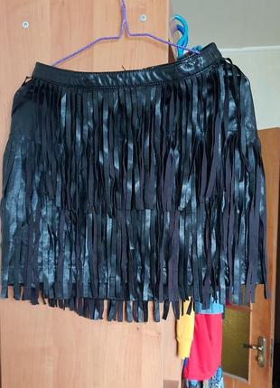 Юбка женская стильная кожаная