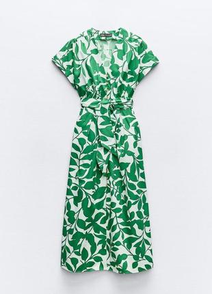 Zara -60% 💛 платье этно принт роскошное коттон стильное xs, s, м,2 фото