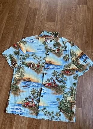 Настоящая гавайка blue hawaii (aloha shirt)1 фото