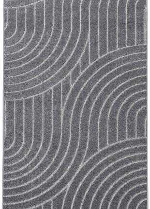 Ковер с рельефным ворсом dakaria karat oksi run 38025/608 1.50x3.70 м серый