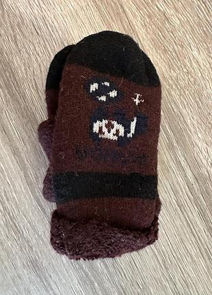 Варежки с пандой махровые на мальчика