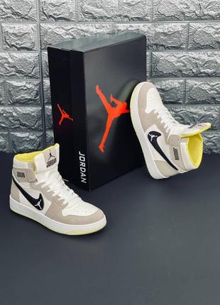 Женские кроссовки jordan жёлтые кожаные кроссовки джордан