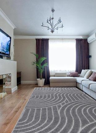 Ковер с рельефным ворсом dakaria karat oksi run 38025/608 0.80x3.50 м серый