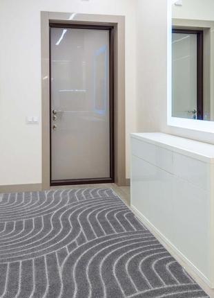 Ковер с рельефным ворсом dakaria karat oksi run 38025/608 0.80x3.50 м серый