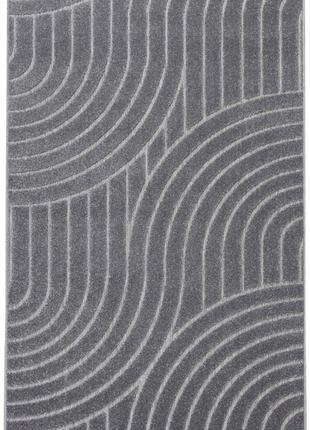 Ковер с рельефным ворсом dakaria karat oksi run 38025/608 0.80x1.00 м серый