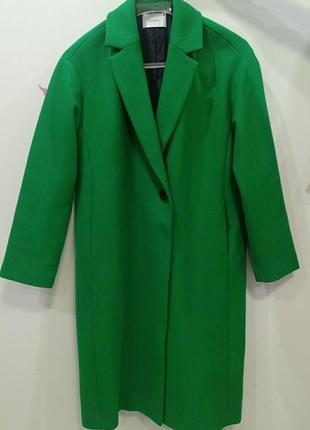 Стильное зеленое пальто reserved3 фото