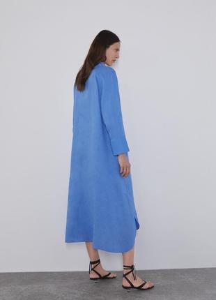 Лляна міді сукня3 фото