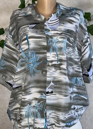 Рубашка гавайка летняя на пляж на отдых унисекс мужская женская