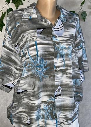 Рубашка гавайка летняя на пляж на отдых унисекс мужская женская3 фото