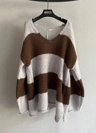 Свитер свободного кроя в полоску max mara оверсайз