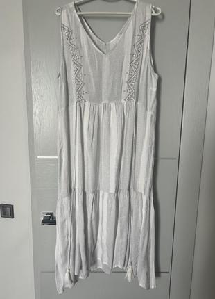 Легкое платье вискоза cream
