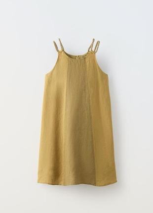 Льняное платье сарафан для девочки zara 13-14 лет 164 см