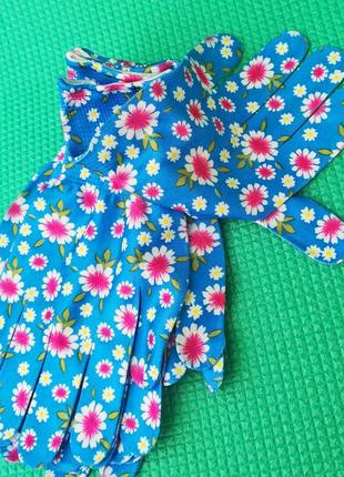 Комплект садовых перчаток женских - 10 штук (5 пар). розовые, синие.4 фото