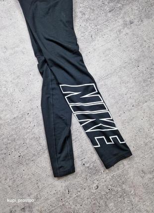 Лосіни легінси nike base leggings black with logo on the leg4 фото