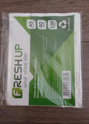 Файли а5 глянцеві прозорі, 40мкрн, 100 шт