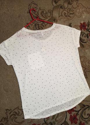 Трикотажная,белая блузка-футболка с карманом и у длинённой спинкой,батал,hema8 фото