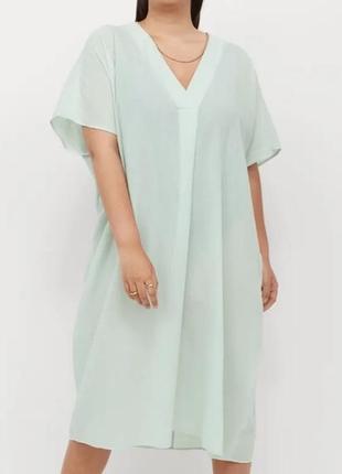 Новое (с этикеткой) тонкое платье кафтан ментолового цвета от h&m, размер  xl-3xl