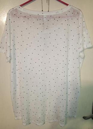Трикотажная,белая блузка-футболка с карманом и у длинённой спинкой,батал,hema2 фото
