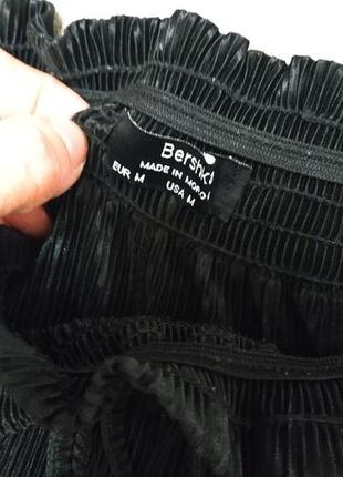 Стильные брюки кюлоты плиссированные с разрезами по бокам 🖤4 фото