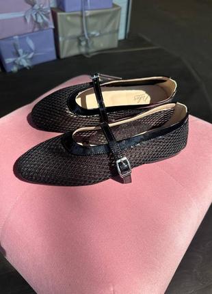 Стильні балетки мері джейн тренд сітка