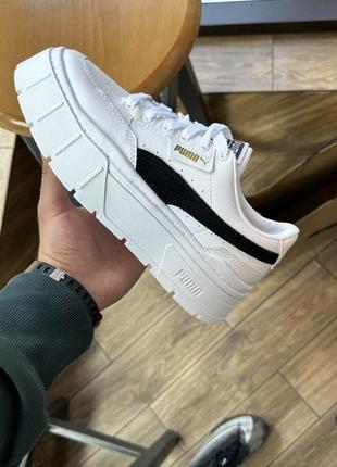 Кроссовки puma mayze amarelo white original кожа белые