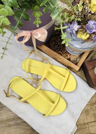 Новые босоножки 25 см сандали divided h&m желтый лимон1 фото