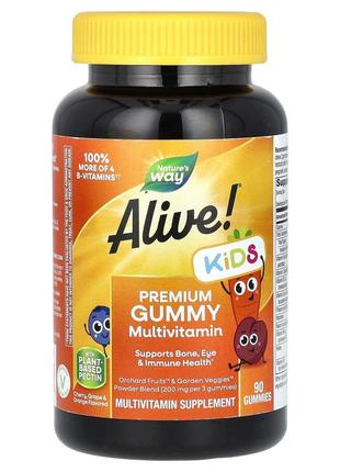 Мультивитамины для детей nature's way alive премиального качества 90 жевательных мармеладок
