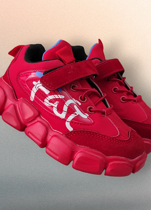 Красные деми кроссовки весна, осень для девочки мальчика