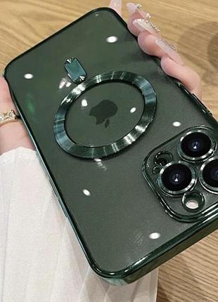 Чехол magsafe 11 iphone зеленый силикон apple