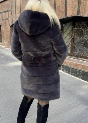Еко шуба під шиншилу. тепла шубка зі штучного хутра