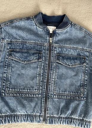 Куртка бомпер джинсова zara