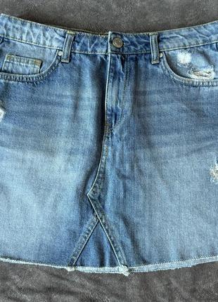 Джинсовая мини юбка