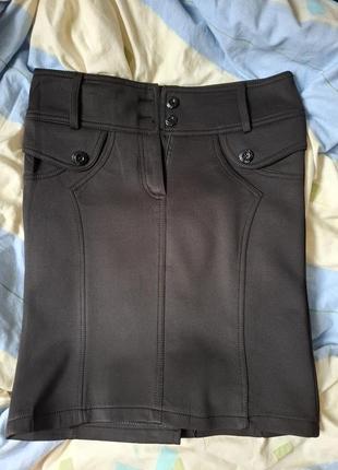 Классическая прямая юбка (черная), р.46