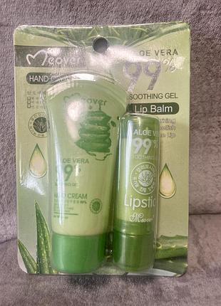 Крем для рук + бальзам для губ meover aloe vera 99%