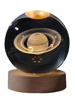 Світильник нічник підсвітка "кришталева куля" сатурн