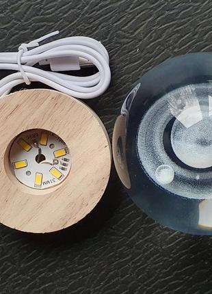 Світильник нічник підсвітка "кришталева куля" сатурн