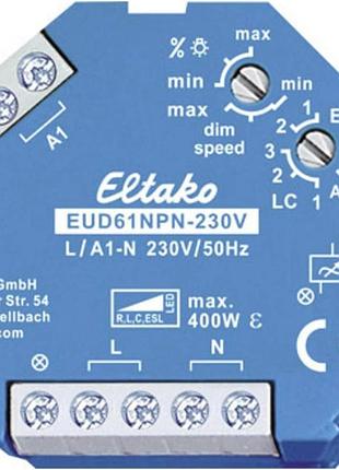 Універсальний диммер eltako 230v, силовий mosfet, esl led до 400w, 1 шт., eud61npn-230v, 400w, синій