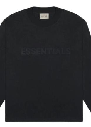 Лонгслив fear of god essentials long sleeve t-shirt black