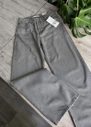 Базовые прямые серые джинсы zara