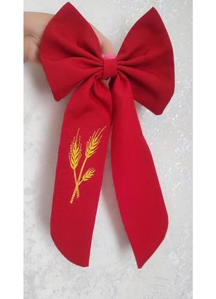 Бантик для волосся з вишивкою