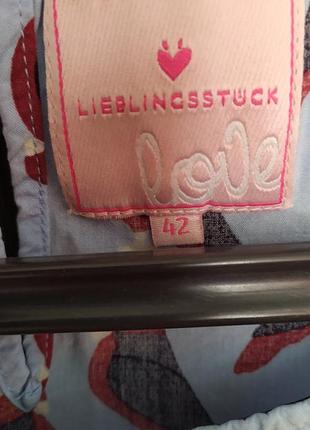 Яркая женская голубая блузка блуза lieblingsstuck птички птицы яркая голубая женская блузка блуза птицы5 фото