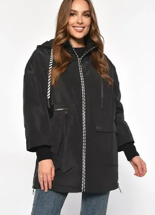 Демисезонная куртка с капюшоном с принтом зебра