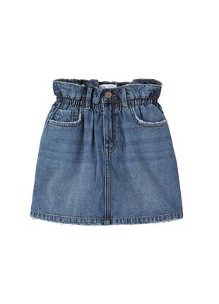Джинсовая юбка для девочки 8-9 лет zara испания размер 134 синяя