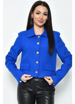 Піджак жіночий вкорочений синій/рожевий