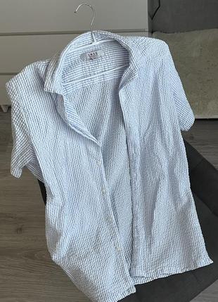 Сорочка теніска з коротким рукавом, жатка в смужку