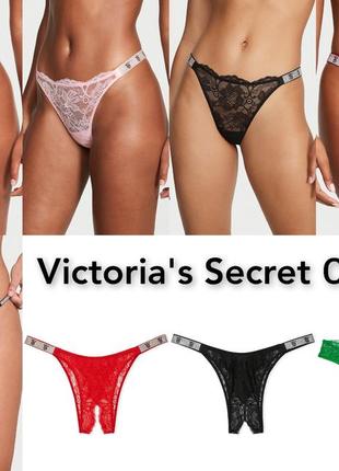 Сексуальні жіночі трусики стрінги зі стразами victoria's secret оригінал