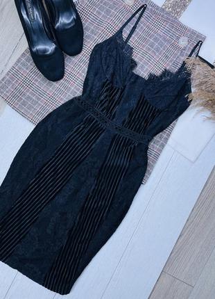 Нова чорна коротка сукня s плаття комбінація з мереживом коротке плаття вечірнє