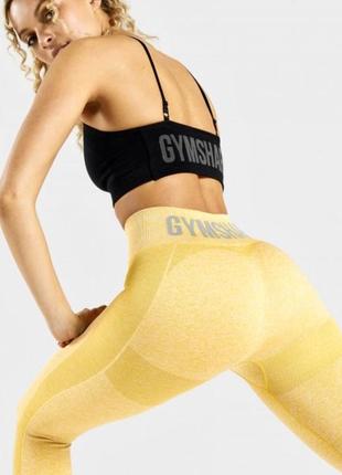 Желтые леггинсы gymshark flex с высокой талией